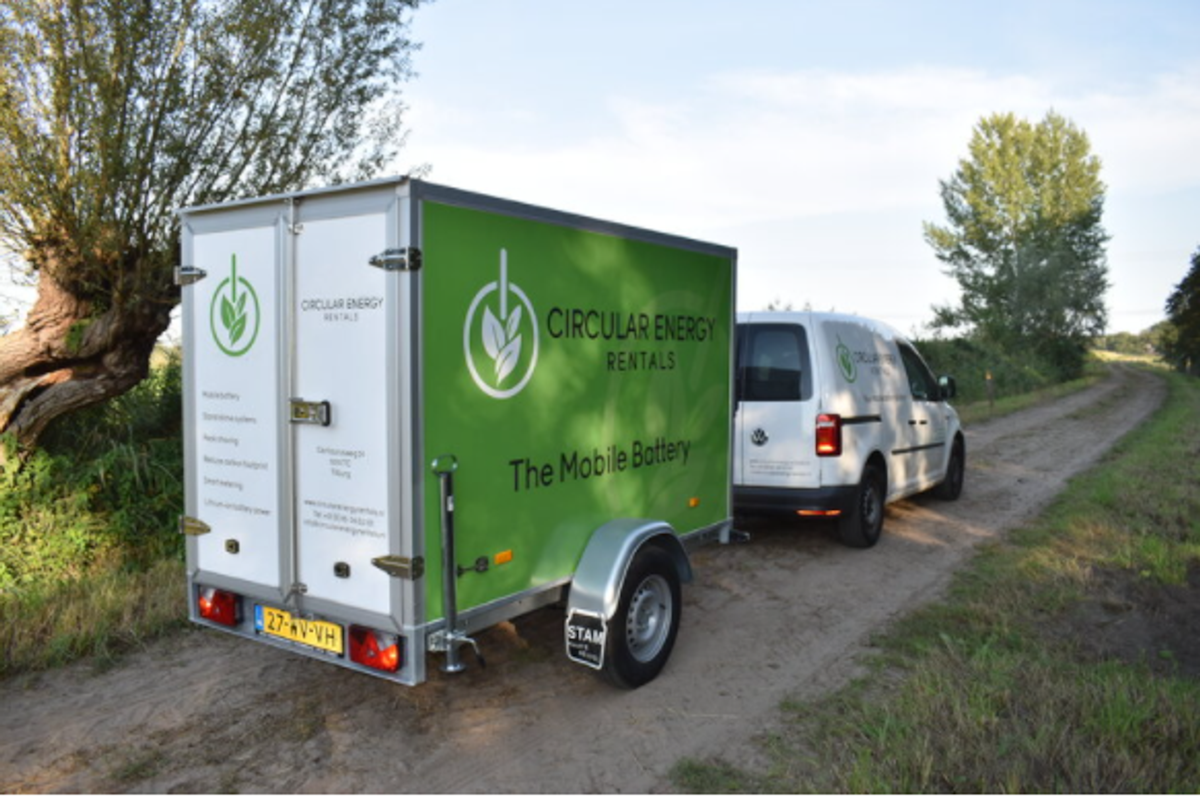 Auto met gesloten aanhanger Circular Energy